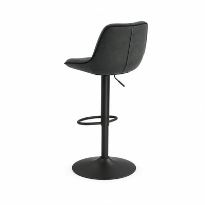 Tabouret de bar velours gris anthracite Boden (Lot de 2) | Coque enveloppante ergonomique, pivotant 360°, réglable 63 à 84 cm - vue 4