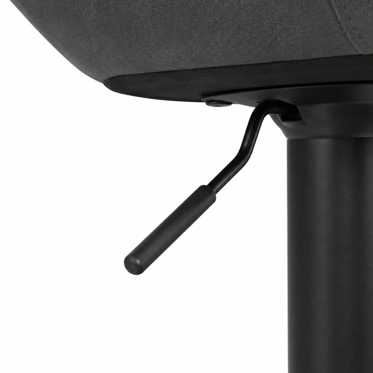 Tabouret de bar velours gris anthracite Boden (Lot de 2) | Coque enveloppante ergonomique, pivotant 360°, réglable 63 à 84 cm gros plan matière